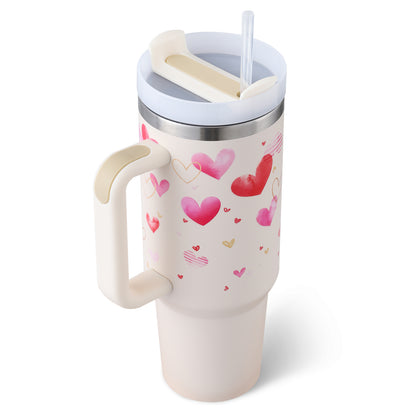 1200ml Thermal Mug with Handle and Straw - Keeps Drinks Cold for 24h | Gym and Travel
