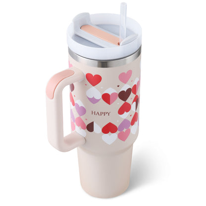 1200ml Thermal Mug with Handle and Straw - Keeps Drinks Cold for 24h | Gym and Travel
