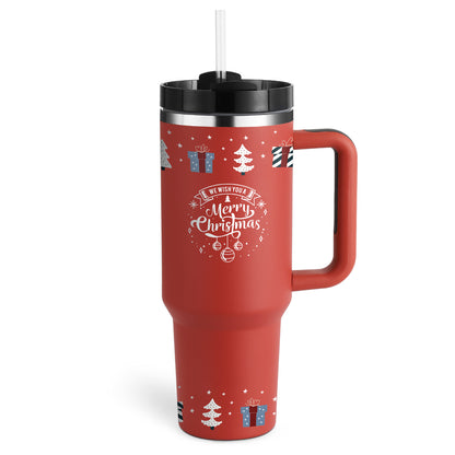 1200ml Thermal Mug with Handle and Straw - Keeps Drinks Cold for 24h | Gym and Travel