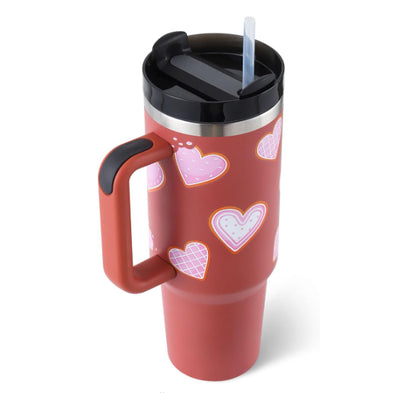 1200ml Thermal Mug with Handle and Straw - Keeps Drinks Cold for 24h | Gym and Travel