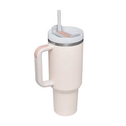 1200ml Thermal Mug with Handle and Straw - Keeps Drinks Cold for 24h | Gym and Travel