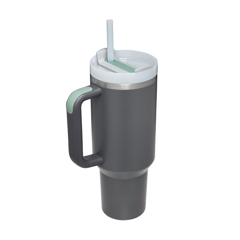 1200ml Thermal Mug with Handle and Straw - Keeps Drinks Cold for 24h | Gym and Travel