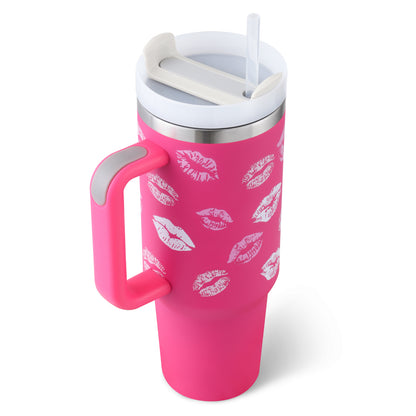 1200ml Thermal Mug with Handle and Straw - Keeps Drinks Cold for 24h | Gym and Travel