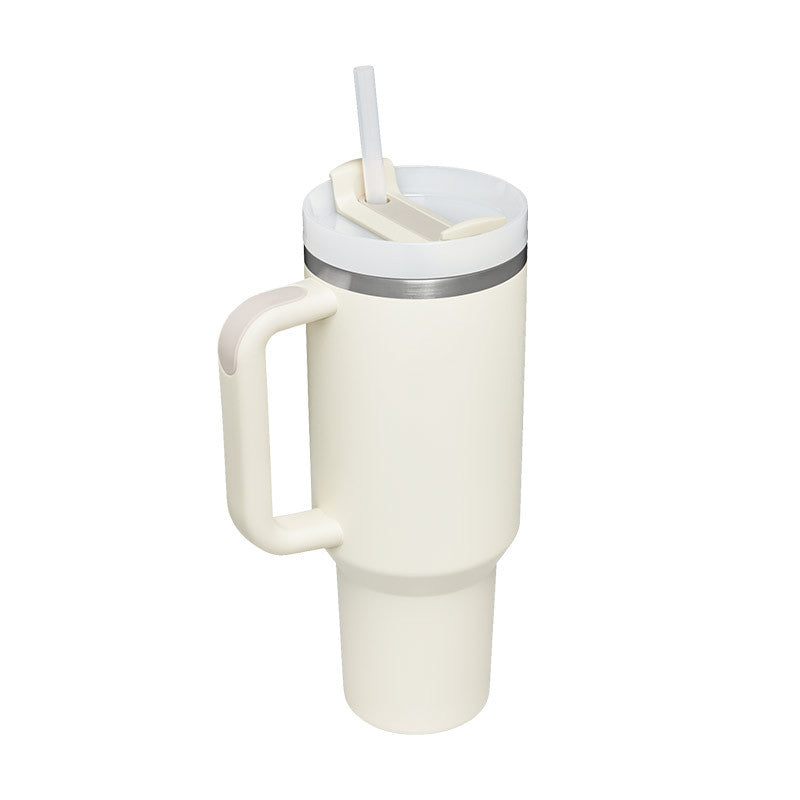 1200ml Thermal Mug with Handle and Straw - Keeps Drinks Cold for 24h | Gym and Travel