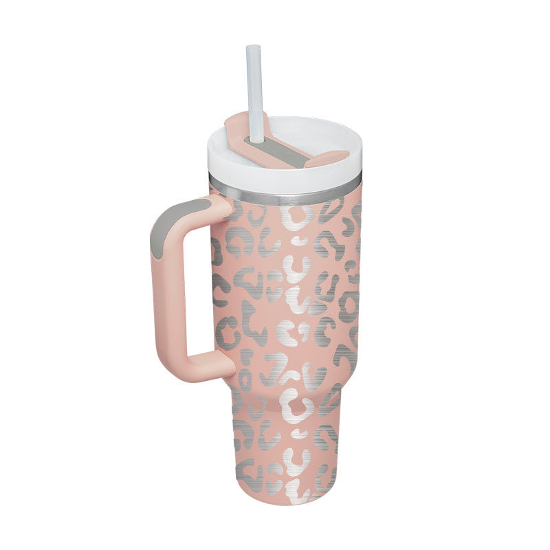 1200ml Thermal Mug with Handle and Straw - Keeps Drinks Cold for 24h | Gym and Travel