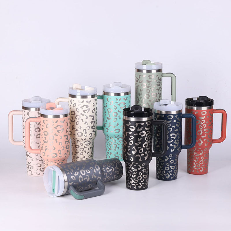 1200ml Thermal Mug with Handle and Straw - Keeps Drinks Cold for 24h | Gym and Travel