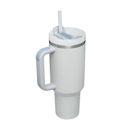 1200ml Thermal Mug with Handle and Straw - Keeps Drinks Cold for 24h | Gym and Travel