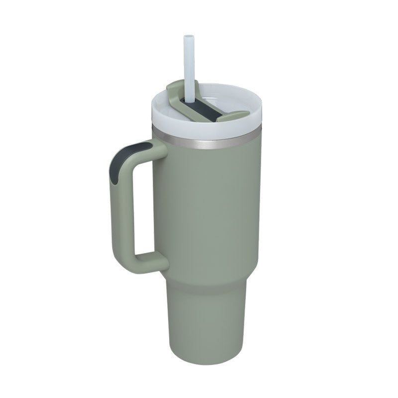 1200ml Thermal Mug with Handle and Straw - Keeps Drinks Cold for 24h | Gym and Travel